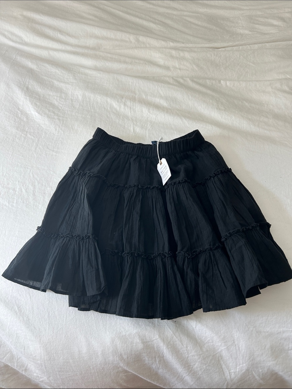 American eagle black Tiered Ruffle Mini Skirt NWT